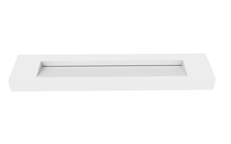 Alberta Triple Faucet 84" White Bathroom Sink - No Faucet Hole