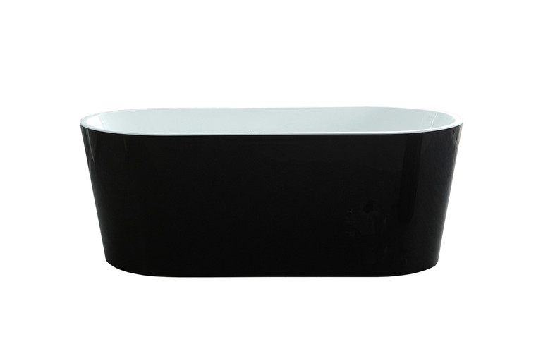 Christina 67" Modern Black Acrylic Soaking Bathtub