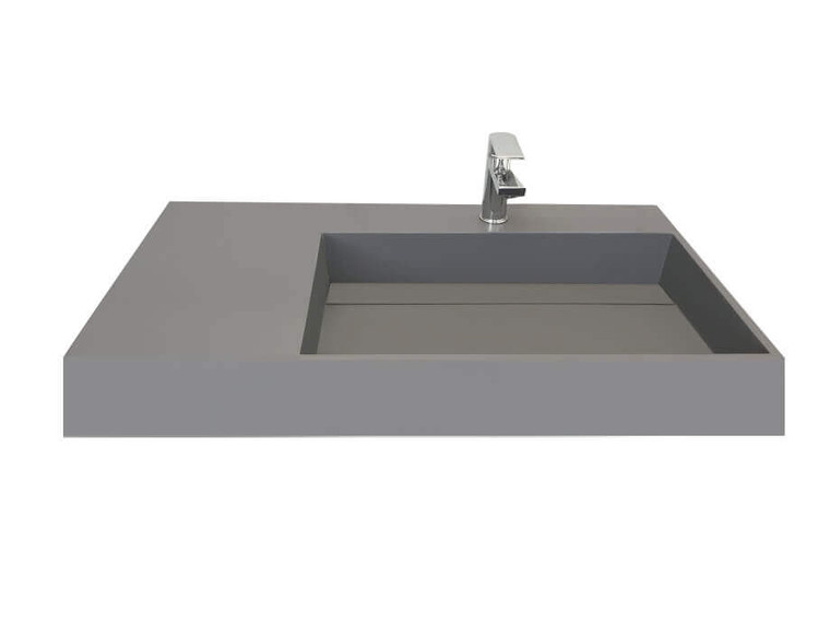 Waterloo Bathroom Sink 36", Right side Gray