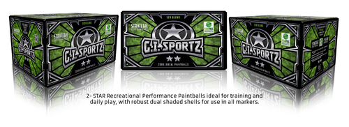 GI SPORTZ 2000/CT .68CAL 2 Star Paintballs Blue/Pink Shell -Pink Fill (STRATEGIC)