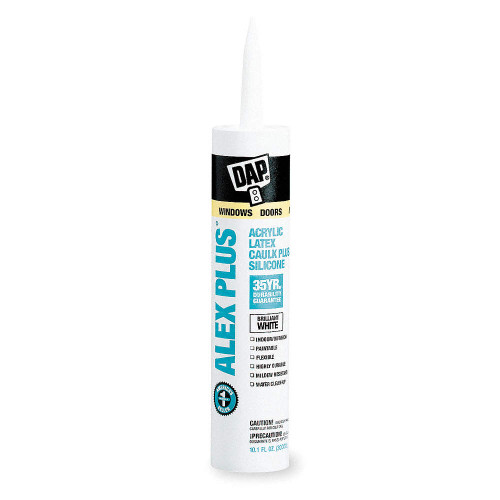 DAP White Caulk, Hybrid, 10.1 oz. Cartridge