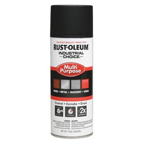 RUST-OLEUM MULTI-PURPOSE ENAMEL Spray Paint (ULTRA FLAT BLACK)12 oz. MODEL 6KP19