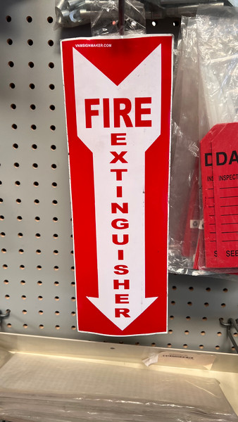 Fire Extinguisher Arrow Sign Red sticker