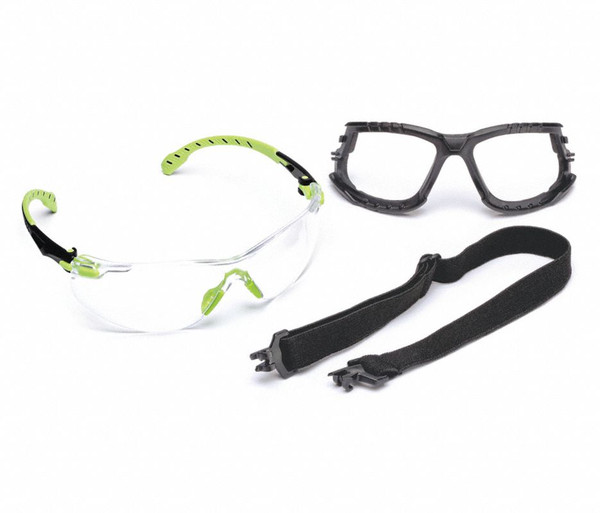 3M SOLUS 1000-SERIES KIT FOAM, STRAP, GREEN/BLACK  CLEAR SAFETY GLASSES