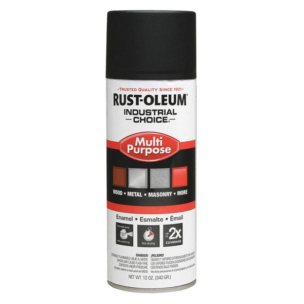 RUST-OLEUM MULTI-PURPOSE ENAMEL Spray Paint (ULTRA FLAT BLACK)12 oz. MODEL 6KP19