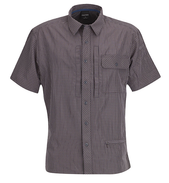 COVERT BUTTON UP POLY CHARCL PLAID