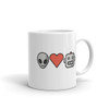 Alien Loves Robot Emoji Coffee Mug