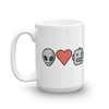 Alien Loves Robot Emoji Coffee Mug