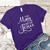 This Mom Runs on Jesus Christian T-shirt in purple