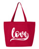Love Always Tote Bags with Zip Closure