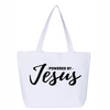 Powered by Jesus Tote Bag with Zip Closure