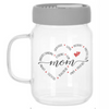 Mom Glass Drinkware with Handle, Lid and Straw