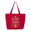 O Come Let Us Adore Him Christmas Zippered Tote Bag