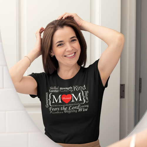 Blessed Mom Christian T-Shirt (Crew Neck)