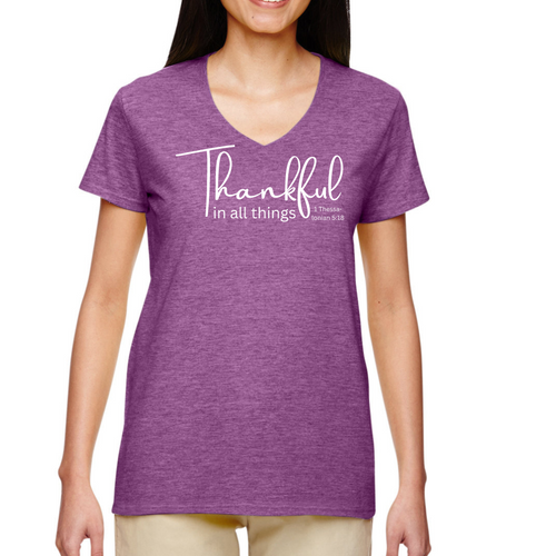 Thankful In All Things V-Neck