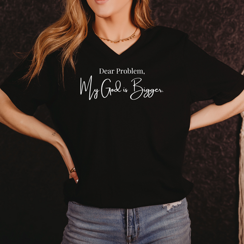 My God is Bigger V-Neck