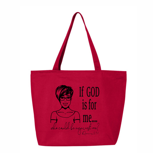 If God is For Me Tote Bag with Zip Closure