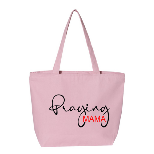 Praying Mama Tote Bag with Zip Closure