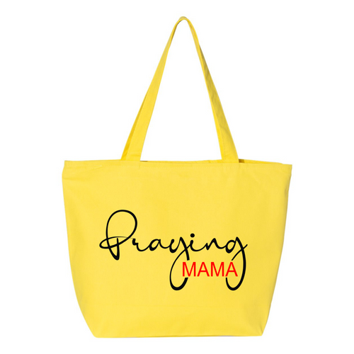 Praying Mama Tote Bag with Zip Closure