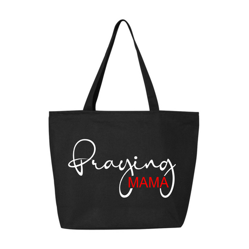 Praying Mama Tote Bag with Zip Closure