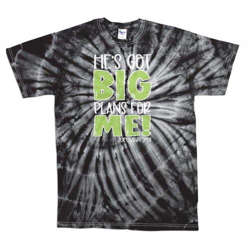 He's Got Big Plans For Me Tie Dye Youth T-Shirt