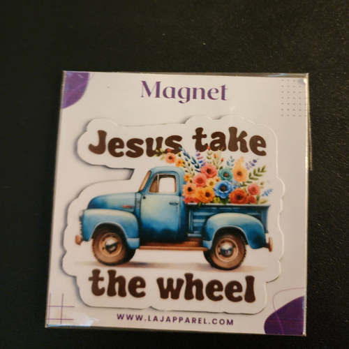 Jesus Take the Wheel Magnet