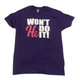 Won't He Do It Christian T-Shirt in purple