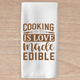 Cooking is Love Made Edible Waffle Weave Dish Towel