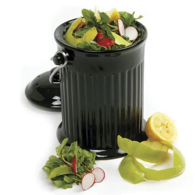 Norpro 1 Gal. Ceramic Kitchen Composter - Black