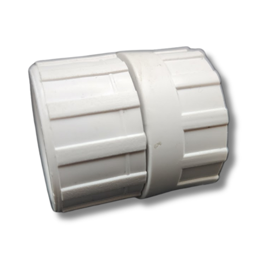 This PVC Schedule 40 Swivel Fitting features female hose threads (FHT) on both ends, allowing for a quick, tool-free connection between two standard garden hoses.