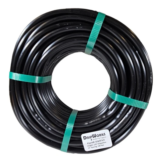 Tempo 1/4" Dripline 12" Spacing 100 foot roll top down view
