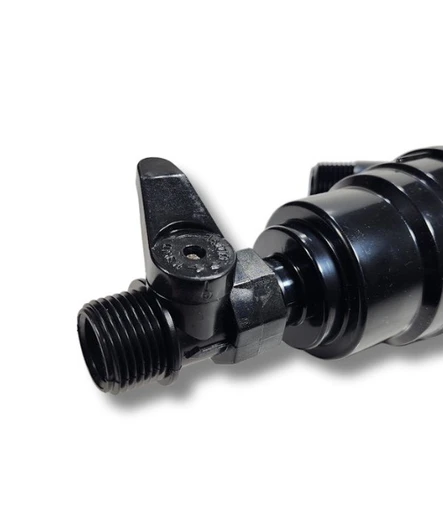 Close up of the bottom manual flush valve on Jain Spin Clean Filter.