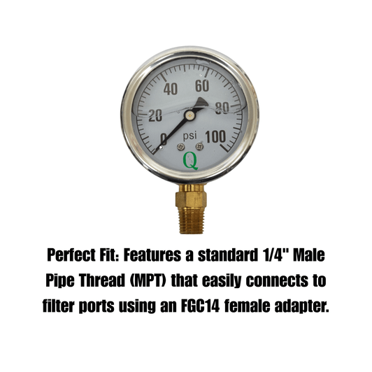 1/4" Pressure Gauges (Liquid-Filled)