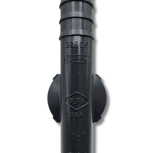 Close-up detail of Dura Barb x Barb x FPT Tee center threaded connection