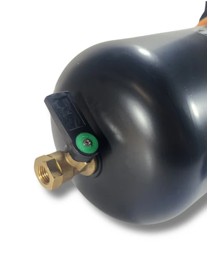 Netafim Arkal 2" Dual Lite Filter close-up of bottom brass flush valve