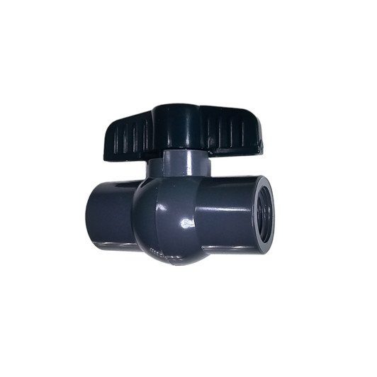 Dura 2" PVC Slip Ball Valve angled view highlighting slip connection port MPN: P2BVT