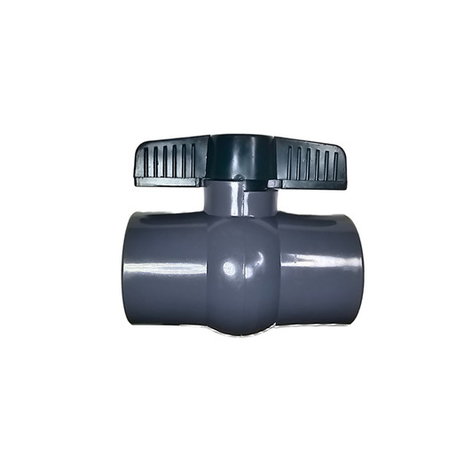 A top-down view of a Dura PVC Ball Valve, showcasing its easy-to-turn quarter-turn handle for simple and quick manual flow control in irrigation or plumbing systems.