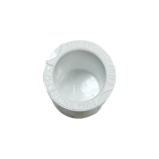 Informational application graphic for Dura PVC Threaded Cap showing connection to irrigation pipe MPN: 448-015