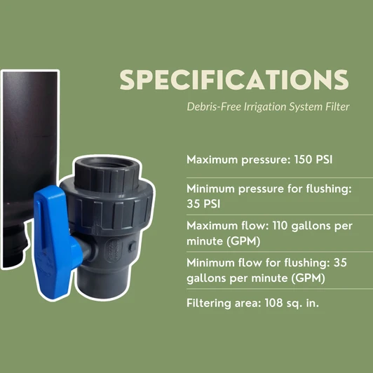 Amiad Scanaway Super Filter specifications graphic showing 150 PSI maximum pressure