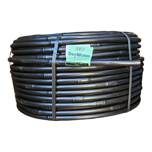 DripWorks 1/2" Pressure Compensating Emitter Tubing 12" OC thick coil side view