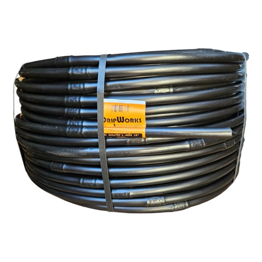 DripWorks 1/2" PC Emitter Line 18" OC 1 GPH thick coil side view