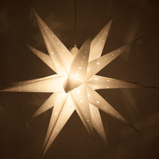 White Aurora Superstar Moravian  LED Star Light