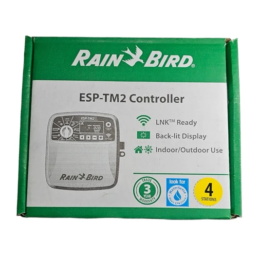 Rain Bird ESP-TM2 4-Station Timer retail packaging box MPN: TM2-4