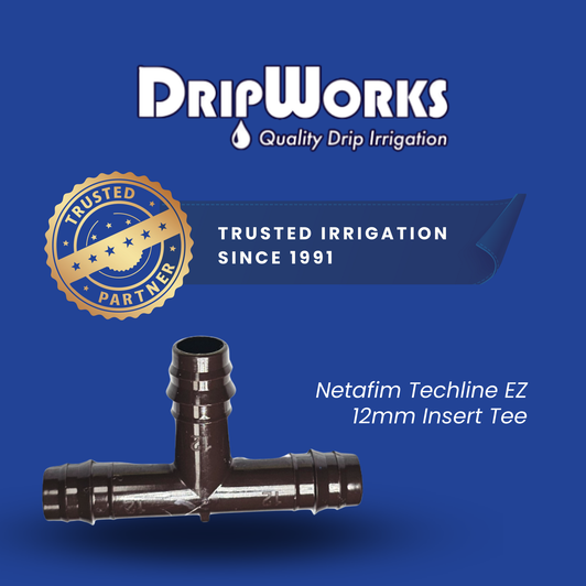 Netafim Techline EZ 12mm Insert Tee DripWorks trusted brand graphic