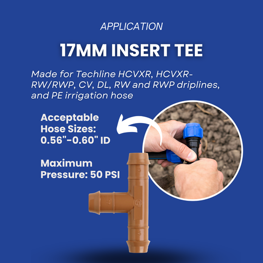 TLTEE - Netafim Barbed Tee (17mm) deip irrigation fitting