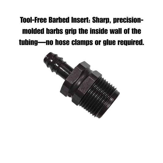 Netafim Techline EZ 12mm Adapter tool-free barbed insert graphic