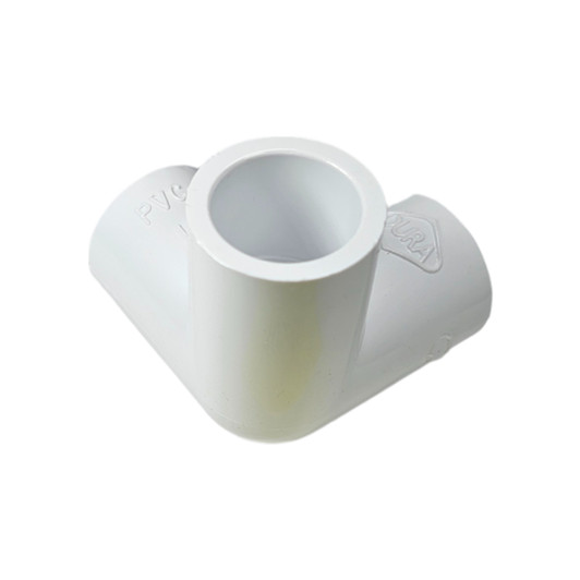 Dura 1/2" PVC Socket Cap angled top view showing white Schedule 40 construction MPN: 447-005