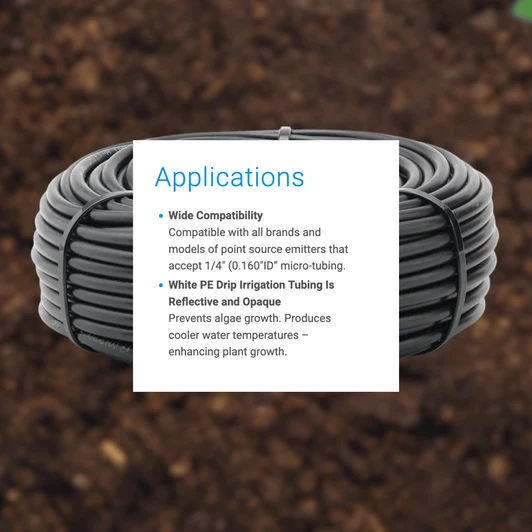 Netafim Black Polyethylene Micro-Tubing .160" x .220"