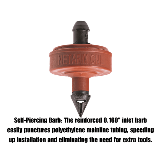 Netafim 2.0 GPH Barb Inlet x .160" Barb Outlet, Red