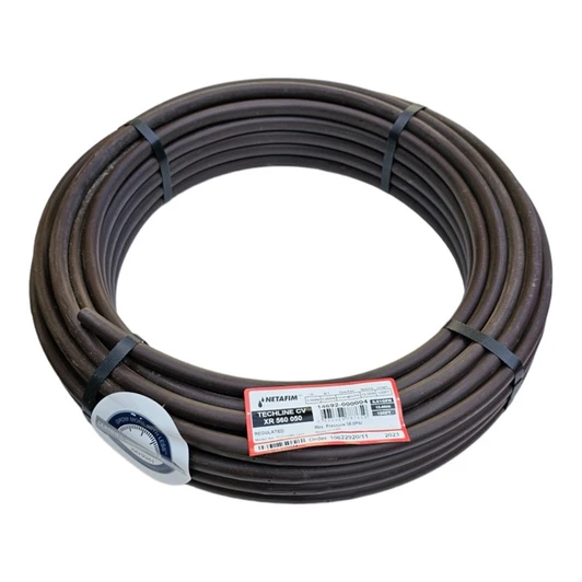 Netafim Techline CV XR 17mm emitter tubing, 12-inch spacing, 100-foot coil